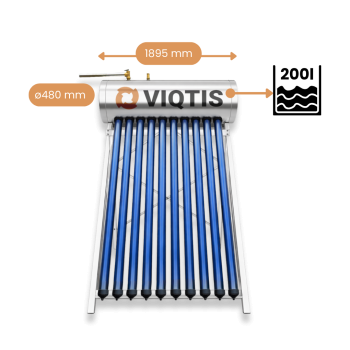 Kolektor słoneczny ciśnieniowy ze zbiorikiem 200l - VIQTIS